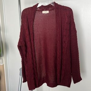 Burgundy Knit Cardigan